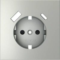 Накладка для розетки с заземлением и защитными шторками, с USB A+C Voltum S70 сталь Soft touch пластик (VLS001005)