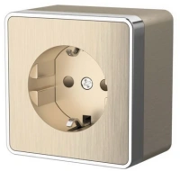 Розетка со шторками 220в с/з 16a шампань рифленая Gallant Werkel W5071110