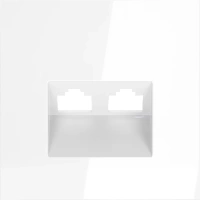 Накладка для розетки компьютерной двойной RJ45+RJ45 кат.6 Voltum S70 белый глянцевый пластик (VLS001401)