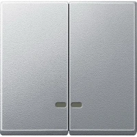 Выключатель двухклавишный с подсветкой Merten Antique - Artec алюминий MTN3135-0000 | MTN413560 Schneider Electric