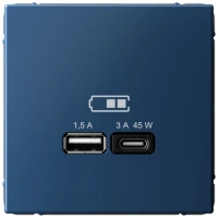 Высокоскоростная розетка USB А+С Systeme Electric ArtGallery аквамарин GAL001129