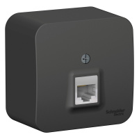Розетка компьютерная RJ45 с изолирующей пластиной Systeme Electric Blanca BLNIA045006, Антрацит
