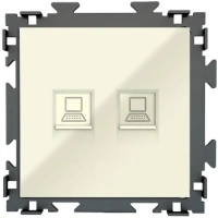 Розетка интернет двойная RJ45*2 CGSS цв. бежевый PL-W201C2-BGG