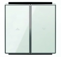 Выключатель жалюзи без фиксации стекло белое ABB Sky Niessen 2CLA814400A1001|2CLA854400A2101