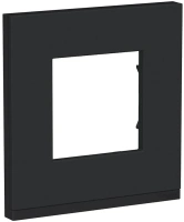 Рамка 1-постовая горизонтальная Unica PURE Schneider Electric КАУЧУК/антрацит NU600282