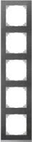 Рамка 5-постовая Schneider Electric M-Pure Merten Systeme M, сланец/алюминий MTN4050-3669
