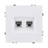 Розетка двойная Ethernet RJ45 Cat.6, белый бархат Brionilux серия Z (ZG018WH)