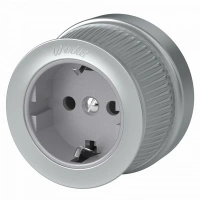 Розетка 220в с/з 16a матовый хром Retro Werkel W5771022