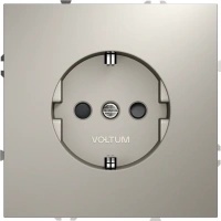 Розетка с заземлением с защитными шторками 16А Voltum S70 кашемир Soft touch пластик (VLS040203)