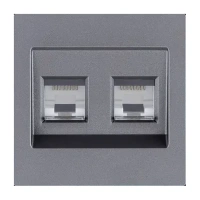 Накладка двойной розетки Ethernet RJ45 Cat.6, Серый бархат Brionilux серия G Plast (GPN018GY)