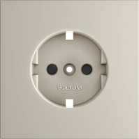 Накладка для розетки с заземлением и защитными шторками Voltum S70 кашемир Soft touch пластик (VLS000703)