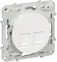 Компьютерная розетка двойная RJ45 категория 5 UTP Odace Schneider Electric белый S52R481