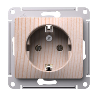Розетка Systeme Electric Glossa с заземлением без шторок, 16А, механизм, СОСНА GSL001543