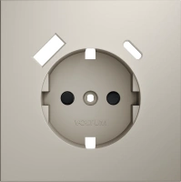 Накладка для розетки с заземлением и защитными шторками, с USB A+C Voltum S70 кашемир Soft touch пластик (VLS001003)