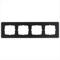 Рамка 4-постовая, стекло матовое Black Glass Jasmart G1004GB-RM