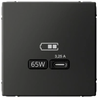 Высокоскоростная розетка USB тип-С Systeme Electric ArtGallery БАЗАЛЬТ GAL001427