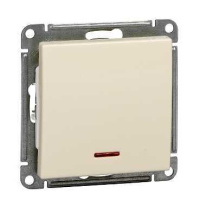 Выключатель 1-клавишный с подсветкой Systeme Electric W59, слоновая кость VS110-153-2-86