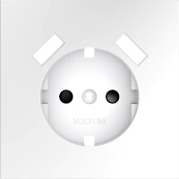 Накладка для розетки с заземлением и защитными шторками, с USB A+A Voltum S70 белый матовый Soft touch пластик (VLS000902)
