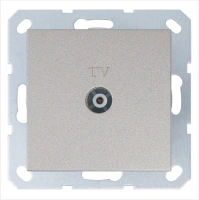Розетка TV Φ9.5mm проходная с накладкой, цвет шампань Jasmart G6002CH