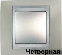 Рамка 4-пост горизонт. металл Никель Schneider Unica MGU66.008.039