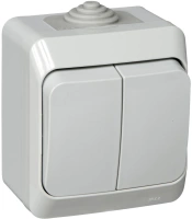 Выключатель 2-клавишный Systeme Electric Etude, серый BA10-042C
