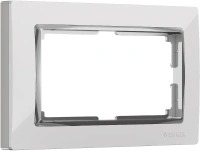 Рамка из пластика для двойной розетки Snabb белый/хром Werkel Snabb белый W0081901