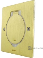 Встраиваемый лючок для розеток квадратный Legrand Mosaic, DLP IP 44, напольная, для сплошных стен, для столов и мебели, для полых стен и гипрока, 1 пост, 2 модуля, цвет - бронза