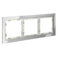 Рамка стеклянная на 3 поста Voltum S70 стекло/пластик сталь глянцевая (VLS110305)