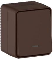 Выключатель 1-клавишный Systeme Electric AtlasDesign PROFI IP54 О/У с подсветкой, сх.1а, 10АХ, КОРИЧНЕВЫЙ ATN546013