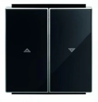 Выключатель жалюзи без фиксации стекло черное ABB Sky Niessen 2CLA814400A1001|2CLA854400A2501