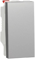 Выключатель одноклавишный кнопочный, 1 модуль, 10 А Unica Modular Schneider Electric NU310630, алюминий