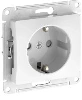 Розетка Systeme Electric Glossa с заземлением со шторками, 16А, механизм, быстрозажим. клем., БЕЛЫЙ GSL000145S