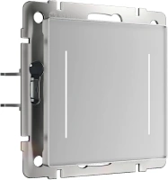 Сенсорный выключатель двухклавишный с подсветкой серебряный Werkel W4522006