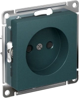 Розетка Systeme Electric AtlasDesign без заземления со шторками, 16А, мех., быстрозажим. клем., ИЗУМРУД ATN000849S