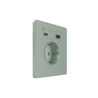 Розетка С/У с ЗК и зар.устр.USB А+С 20Вт (250В, 16А, защит.шторки), Таежное утро Systeme Electric Infinity (FSE000832)