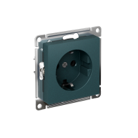 Розетка Systeme Electric AtlasDesign с заземлением без шторок, 16А, мех., быстрозажим. клем., ИЗУМРУД ATN000843S