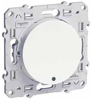 Выключатель 2-канальный с подсветкой 10 AX Odace Schneider Electric белый S52R263