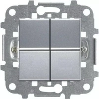 Выключатель 2-клав. серебряный ABB Zenit 2CLA210100N1301x2|2CLA227190N1001