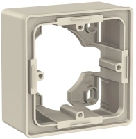 Коробка для открытой установки 1-постовая Unica Studio Schneider Electric бежевый NU800244