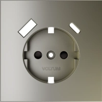 Накладка для розетки с заземлением и защитными шторками, с USB A+C Voltum S70 шелк Soft touch пластик (VLS001004)