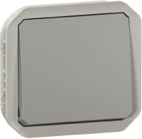 Переключатель одноклавишный Legrand Plexo без подсветки цвет - серый 069511L