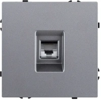 Розетка Ethernet RJ45 Cat.6, серый бархат Brionilux серия Z (ZG017GY)