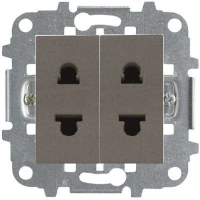 Розетка двойная б/з антрацит ABB Zenit 2CLA213501N1801x2|2CLA227190N1001