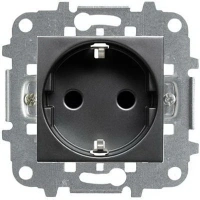 Розетка 220v с/з и шторками антрацит ABB Zenit 2CLA228800N1801|2CLA227190N1001