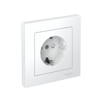 Розетка Systeme Electric AtlasDesign с заземлением со шторками, 16А, в сборе, быстрозажим. клем., БЕЛЫЙ ATN000144S