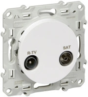Розетка R-TV/SAT проходная Odace Schneider Electric белый S52R456