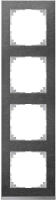 Рамка 4-постовая Schneider Electric M-Pure Merten Systeme M, сланец/алюминий MTN4040-3669