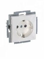 Розетка 220v c/з и шторками белая ABB Basic 55 2CKA002013A5278