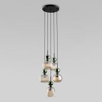 Подвесной светильник со стеклянными плафонами TK Lighting 11149 Sophia Green Cognac
