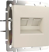 Розетка двойная Ethernet RJ-45 айвори матовый Werkel Встраиваемые механизмы айвори матовые W1181162